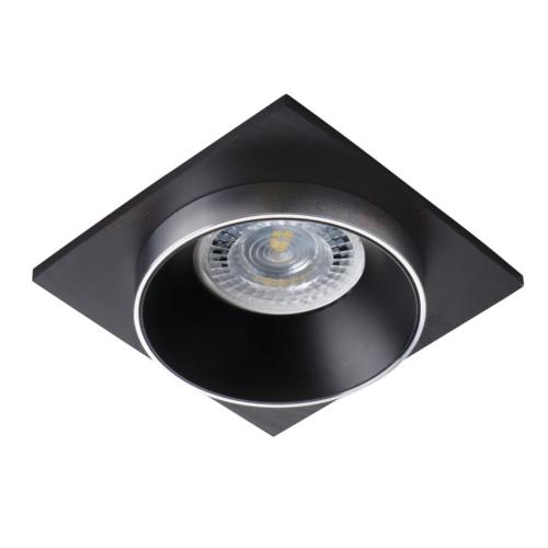 Spot encastrable fixe carré argent/noir/noir pour LED Kanlux 29132