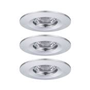 Encastré PAULMANN Nova mini Coin rond fixe IP44 LED 3x4W 310lm chrome/Alu - 9430