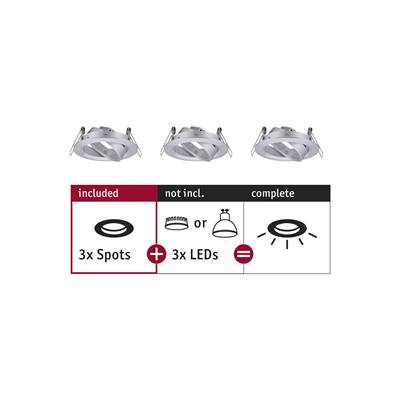 Encastrés PAULMANN Choose 3 spots orientables max. 3x10W 230V 51mm alu tourné al