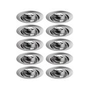10 Spots Encastrés PAULMANN Orientable douille GU10 230V acier brossé - 93399