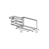 Connecteur d'alimentation terre droite rail triphasé - Blanc