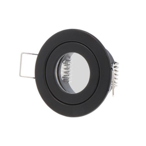 Mini spot encastrable IP44 fixe rond Noir mat pour LED 35 mm GU4/GU10