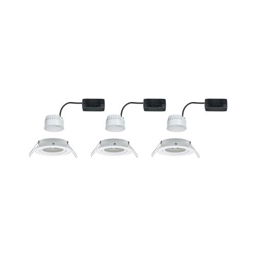 Lot de 3 Spots LED encastrable Nova LED Coin 6W 230V blanc IP23 PAULMANN 93449