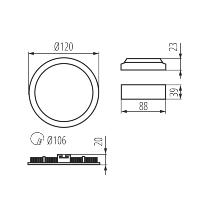 Spot LED extra-plat Noir Kanlux 6W IP44 230V Blanc Chaud.