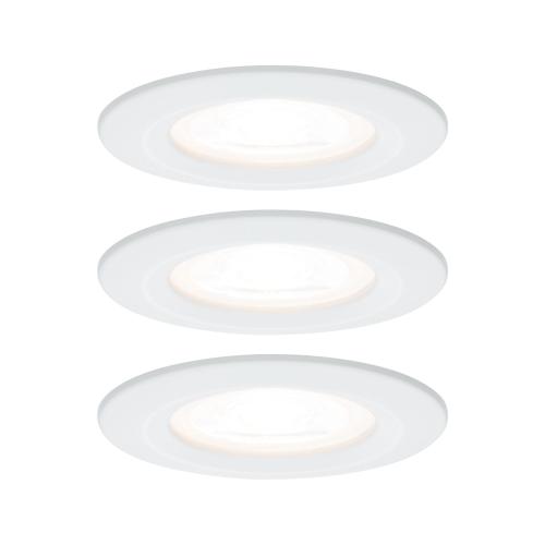 Lot de 3 Spots LED encastrables 230V Blanc IP44 6.5W GU10 Paulmann 93442