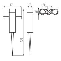 Spot piquet exterieur GU10 double tête haute qualité LED interchangeable