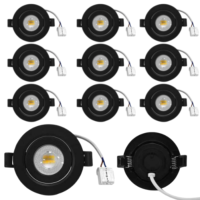 Lot de 10 Spot LED Noir orientable extra-plat dimmable 5W 38 230V 4000K