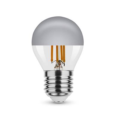 Ampoule LED Filament Globe Mini P45 Calotte argentée 4W E27 320° 2700K
