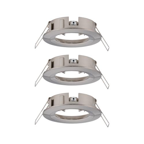 Lot de 3 Spots encastrables 230V Acier brossé IP44 pour LED GU10 Paulmann 92479