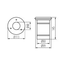 Spot exterieur encastrable BERG inox 304 double presse-étoupe.