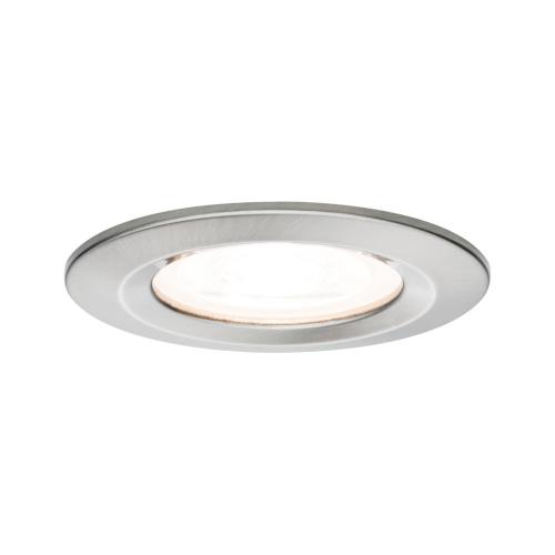 Spot LED encastrable 230V Acier brossé IP44 6.5W GU10 Paulmann 93439