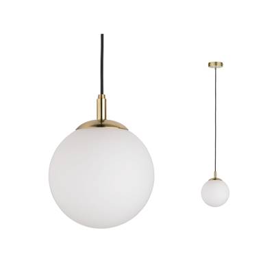 Suspension PAULMANN Neordic Menja max. 1x20W E27 Blanc/laiton brossé 230V, verre