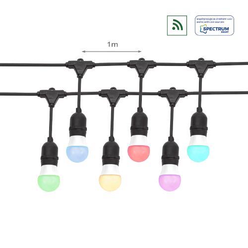 Guirlande lumineuse extérieur 10 mètres pour 10 ampoules Led E27 15W max