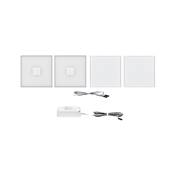 PAULMANN Lumitiles Basic Set carré 10x10cm 2x0,8W 2700K 12V Blanc Syn/Alu - 7840