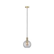 Suspension PAULMANN Neordic Esben max. 1x20W E27 Clair/laiton brossé 230V, verre