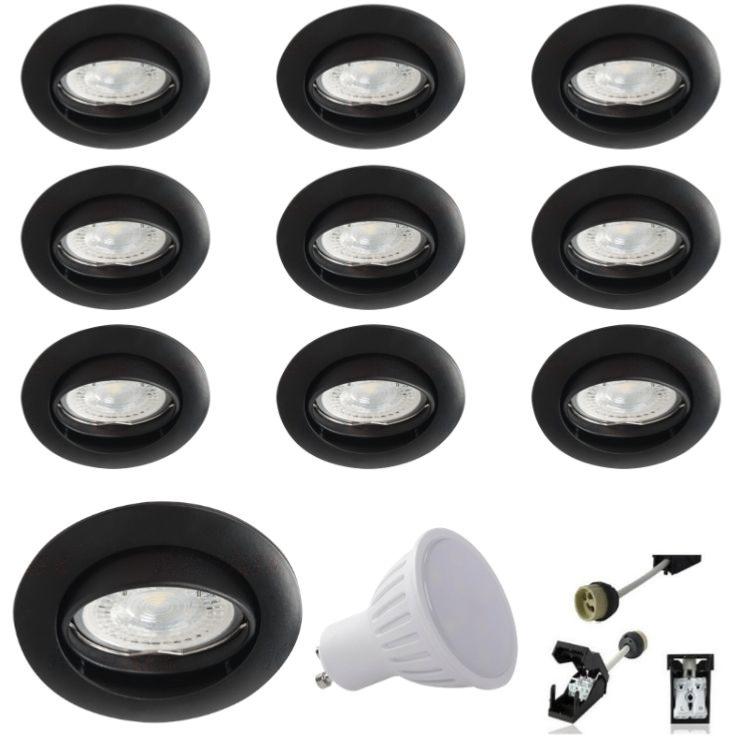 Spot Led encastrable pour plafond, ¿¿clairage int¿¿rieur, Anti-reflet noir-10W  Dimmable-3000k blanc chaud FUIENKO