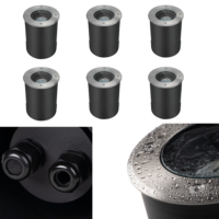 6 x Spots exterieurs encastrables orientables inox 304 double presse-étoupe.