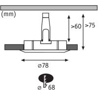 Spot LED encastrable 230V Acier brossé IP44 6.5W 4000K GU10 Paulmann 92977