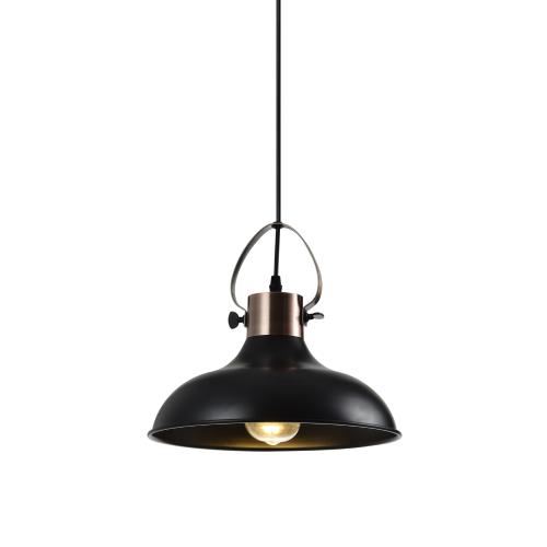 Suspension MEES noir mat/cuivre design E27