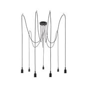 Suspension PAULMANN Neordic Ketil max.7x60W E27 noir 230V silicone/métal - 50390