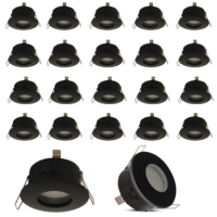 20 X Spot étanche IP65 salle de bain Noir pour LED