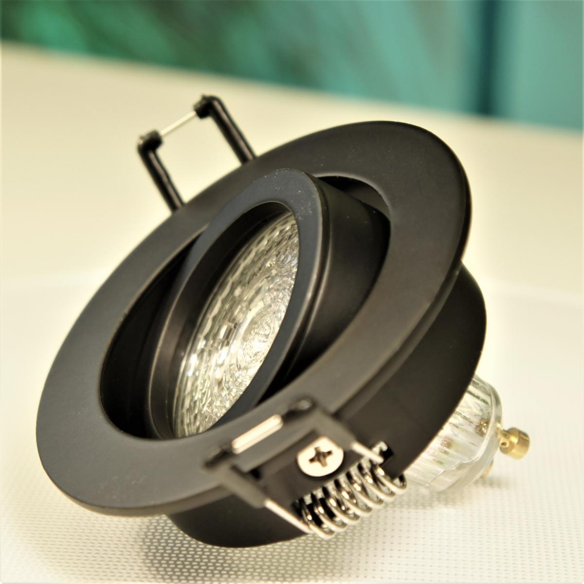 Support spot LED encastrable noir 3x10w étanche IP65 gu5.3/gu10 ?82mm blanc  c - RETIF