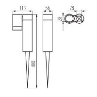 Lot de 6 x Spots piquets exterieurs GU10 haute qualité LED interchangeable