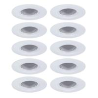 10 Spots Encastrés blanc Fixe avec douille GU10 230V - Paulmann - 92118