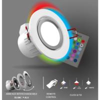 Spot LED RVBW 6.8W 100° 230V Blanc & Couleur + Télécommande XANLITE