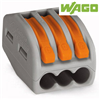 WAGO Borne 3 connecteurs avec levier pour fil souple & rigide. 222-413 L'unité