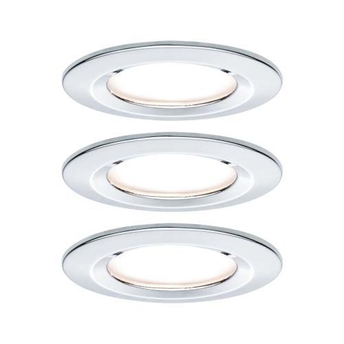 Lot de 3 Spots LED encastrables 230V Chromé IP44 6.5W GU10 Paulmann 93445