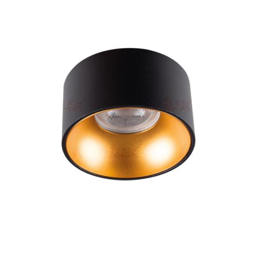Spot encastrable fixe rond noir/doré pour LED Kanlux 27575