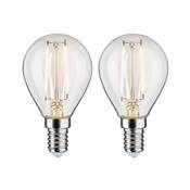 Ampoule LED PAULMANN filament sphér. x2 250lm E14 2700K Clair 230V - 28857