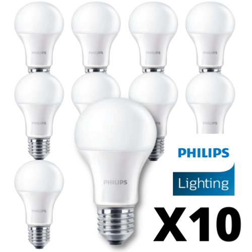 Lot de 10 Ampoules LED E27 Philips Corepro 8W rendu 60W E27 blanc neutre 4000 K