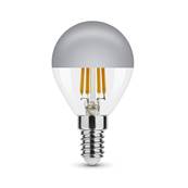 Ampoule LED Filament Globe Mini P45 Calotte argentée 4W E14 320° 2700K