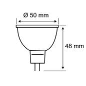 Standard 12 V Réflecteur LED 3-Step-Dim  445lm 6W 3000K gradable Chrome mat