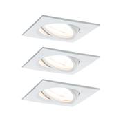 Kit encastré PAULMANN Nova carré noir LED 3 nivgrad 3x6,5W 230V GU10 51mm Blanc