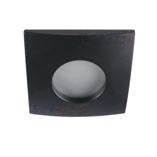 Spot étanche carré IP44 salle de bain Noir mat pour LED