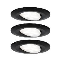 3 x Spots LED encastrables blanc 4000K Calla noir mat 220V 6,5W IP65  PAULMANN.