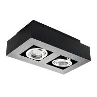 Spot/ Plafonnier double saillie orientable noir mat pour LED GU10 Kanlux 26832