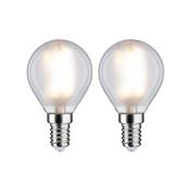 Ampoule LED PAULMANN filament shpérique x2 470lm E14 2700K Dépoli 4,5W 230W - 28