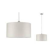 Suspension PAULMANN Tessa max. 1x60W E27 Crème Acier brossé 230 V, métal/tissu -