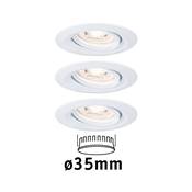 Encastré PAULMANN Nova mini Coin rond orientable LED 3x4W 310lm blanc dépoli/alu