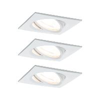 Lot 3 Spots LED encastrables Nova LED Coin 6.5W 230V blanc carré PAULMANN 93454