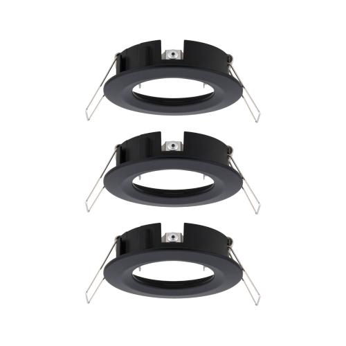 Lot de 3 Spots encastrables 230V Noir mat IP44 pour LED GU10 Paulmann 92481