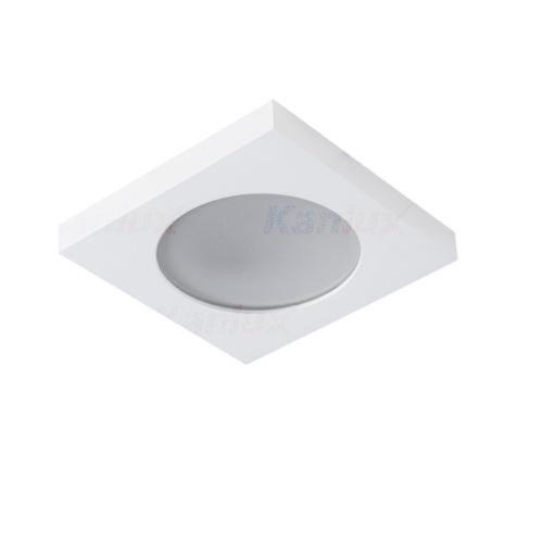 Spot étanche IP44 salle de bain carré blanc mat pour LED