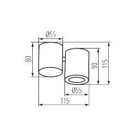 Spot encastrable saillie orientable noir mat pour LED GU10 Kanlux 32950