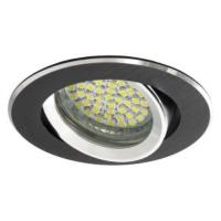 Spot encastrable orientable pour LED. Noir cercl acier bross rond.