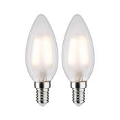 Ampoule LED PAULMANN filament flamme x2 250lm E14 2700K dépoli 230V - 28636