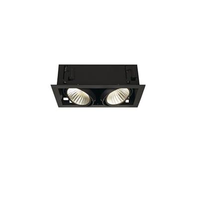 KIT KADUX 2 LED XL encastré carré, noir, 2x24W 3000K 30°, alim incluse SLV